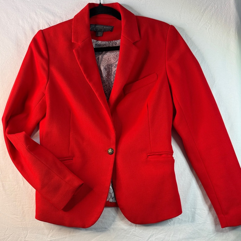 Fenn Wright Manson Studio Vibrant Red Tailored Single-Button Blazer